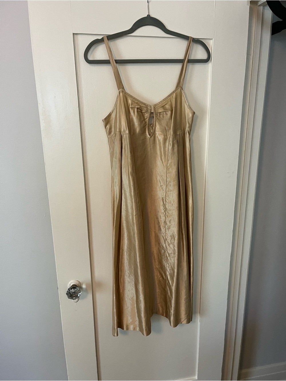 Dries Van Noten slip dress in butter yellow silk